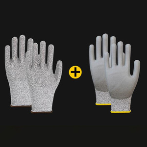 PE emek koruma güvenlik iş kesme dayanıklı eldiven pu kaplı anti kesmeye dayanıklı eldivenler pe bitki el koruma için - Product Image 1