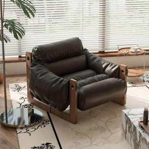 Sedia da <span class=keywords><strong>divano</strong></span> in legno massello in stile nordico in Jersey, sedia per il tempo libero, <span class=keywords><strong>divano</strong></span>, sedia singola in stile Vintage retrò - Product Image 3