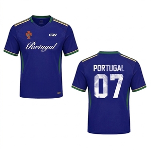 Geïnspireerd door het Portugal uit-shirt, blauw voetbaltenue met iconisch nummer 07 voor voetbalfans en supportersgroepen - Product Image 3