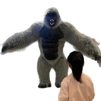Costume de mascotte d'Halloween King Kong gonflable de gorille et d'ours de boxe célèbre sur Internet pour la performance d'événement
