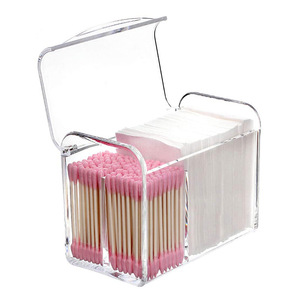 Tampone Scatola di Immagazzinaggio Trasparente di Trucco Cotone Cassa Del Supporto Contenitore Cosmetico di Trucco Dell'organizzatore Stuzzicadenti Cassa Del Supporto - Product Image 1