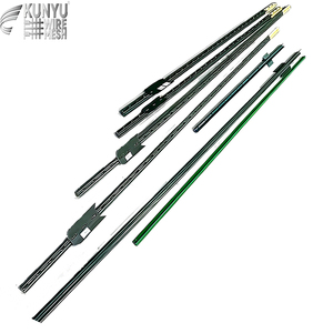 <span class=keywords><strong>Poste</strong></span> de acero reciclado tipo T de 6 pies, 6-1/2', 7', 7-1/2', 8' con pintura verde, 1.25 lb por pie, con placa de anclaje para cercas - Product Image 3