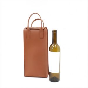 Sac à vin en similicuir, sac cadeau pour vin, sac pour deux bouteilles, sac cadeau pour mariage, fête, champagne, bière, porte-bouteilles de vin - Product Image 2
