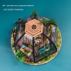 Handmade DIY thu nhỏ bằng gỗ đặt nhỏ bầu trời đầy sao cabin lắp ráp đồ chơi Quà tặng cho bé trai và bé gái - Product Image 1