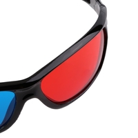 2 adet evrensel plastik kırmızı mavi 3D gözlük siyah çerçeve 3D Visoin cam boyutlu Anaglyph film oyunu DVD Video için