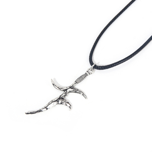 <span class=keywords><strong>Collana</strong></span> in Metallo all'Ingrosso, Ciondolo alla Moda per Ragazzi con Pendente a Forma di Coltello Nero Melina - Product Image 1