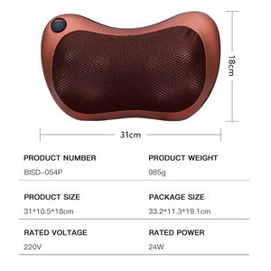 Massaggiatore corpo Shiatsu portatile testa bassa dietro collo rotolamento impastatore massaggiatore con massaggio termico cuscino - Product Image 6