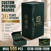 Boîte cadeau rigide verte personnalisée avec impression dorée pour les marques de parfums, emballage de luxe personnalisé pour parfums avec insert