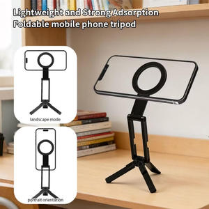 New Arrivals Portable Mobile Phone Magnetic Suction Folding <strong>Bracket</strong> Tripod Adjustable Height Handheld Desktop Photography - Product Image 6