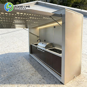 Abri <span class=keywords><strong>de</strong></span> jardin haut <span class=keywords><strong>de</strong></span> gamme résistant aux intempéries pour cuisine extérieure, avec lattes en <span class=keywords><strong>bois</strong></span>, pour cuisine extérieure - Product Image 5