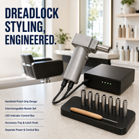 Machine électrique portative pour dreadlocks, kit d'outils de tressage de cheveux avec boîtier d'alimentation et embouts interchangeables pour usage en salon