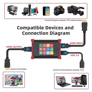 Full HD 1080P 스트리밍 비디오 캡처 카드 60FPS 비디오 녹화 및 LCD 디스플레이로 라이브 브로드 캐스트 스트림 데크 미드 여행 - Product Image 5