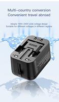 Adaptateur international 2QC18w + 2PD20w Nouvel adaptateur multi-prises avec 8 prises secteur et adaptateur de voyage universel à double port USB