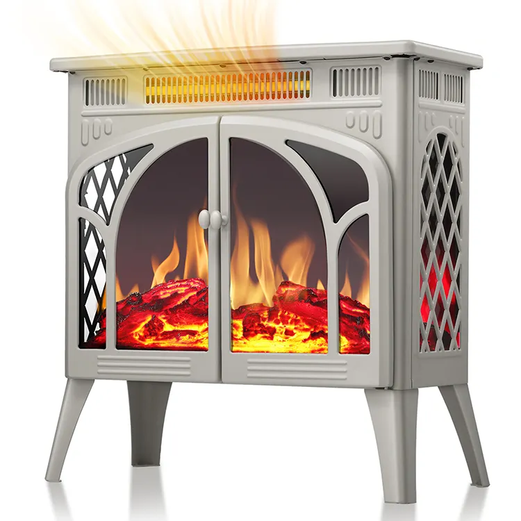 Hệ thống sưởi ấm riêng biệt ngọn lửa trang trí bằng gỗ Lò sưởi điện lò sưởi với điều khiển từ xa