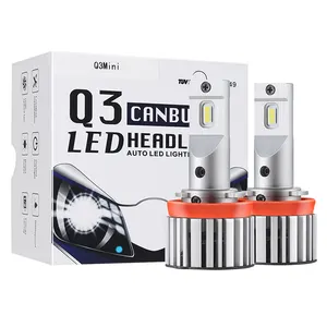 Đèn Pha Led Chip Led 3055 60 Triệu Mini Q3 Có Quạt Im Lặng Bóng Đèn Pha Led H1 H7 H4 H11 H8 9005 9006 9012 H3 12000LM H9