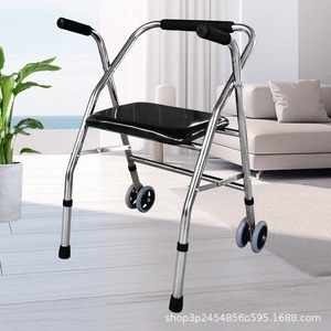 Déambulateur Qianzhongyi en acier inoxydable à 4 roues avec siège pour personnes âgées, aide à la mobilité - Product Image 3