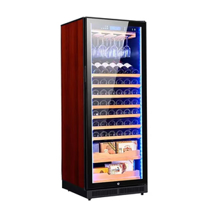 Réfrigérateur à vin vertical à compresseur pour usage domestique et commercial, réfrigérateur à vin monozone, étagères en bois, vitrine à vin - Product Image 2