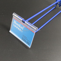 Hiplastics Vh25 39 52 60 Support d'étiquette double fil pour étagère, crochet de présentation, porte-étiquette de prix, bande de données pour rayonnages de supermarché