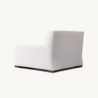 Fauteuil en lin blanc de luxe moderne AH avec repose-pieds, siège large et confortable, fauteuil rembourré pour salon, mobilier d'hôtel