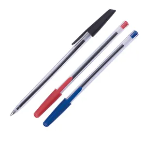 Canetas esferográficas baratas para escritório, canetas esferográficas simples de mesa de plástico