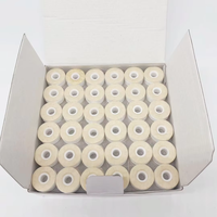 Bobines pré-enroulées de broderie de marque YL en gros, modèle 75D/2, 100 % polyester, taille L, fil à coudre blanc avec côté en papier