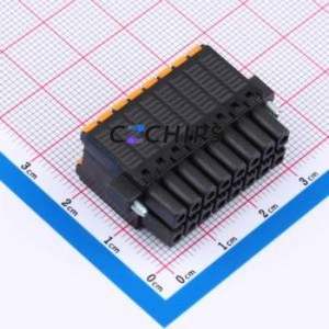 JL15EDGKNHM-35008B01 Plug-in Terminal Block Through hole Component (THT),P=3.5mm Connector 2x8P 3.5mm Black 2 - Product Image 2