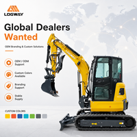 LOGWAY Mini Excavator Bertenaga Tinggi untuk Pekerjaan Penggalian Kota dengan Mesin EPA dan Trek Karet Pro Compact Mini Excavator