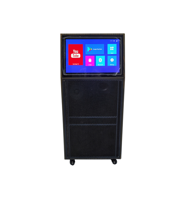 Portable 14 Inches Display Screen Karaoke Party Android Smart System Touch Screen Multifunction Wifi Video Trolley Speaker