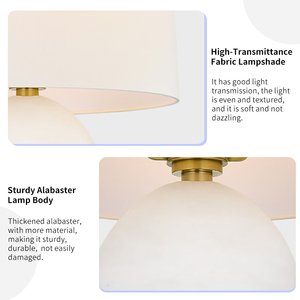 Lámpara de Mesa Inalámbrica de Alabastro, Decoración de Lujo para Hoteles y Restaurantes, Base Ovalada de Piedra Giratoria, Lámpara de Mesa LED Recargable de Latón - Product Image 4