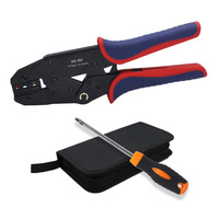 Kit d'outils de sertissage de fils à cliquet HS de 9 pouces, outil manuel multifonctionnel en acier au carbone OEM avec sac de rangement
