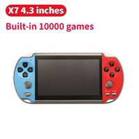 Console de jeu portable X7 4,3 pouces avec écran tactile HD intégré, 12000+ jeux classiques, lecteur de jeux 8 Go, cadeau pour enfants