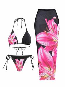 <strong>Amp</strong> Wholesale <strong>Plus</strong> Size Swimwear Girls Beachwear Swimsuit Custom <strong>Micro</strong> String Bikini with Skirt - Product Image 3