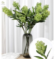 Branche de Skimmia Artificielle 2 Tiges 73cm Vert Toucher Réel Baie Evergreen pour Décoration de Noël, Centre de Table de Mariage, Thanksgiving