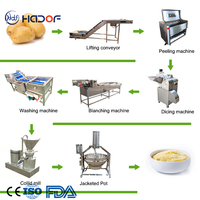 Commerciële elektrische automatische 304 roestvrijstalen machine voor het maken van aardappelpuree met hoge capaciteit, lijn voor de verwerking van aardappelpuree