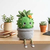 Peluche Cactus Esthétique Personnalisée avec Visage et Jambes Souriantes pour Cadeau Enfant et Décoration de Crèche Nordique