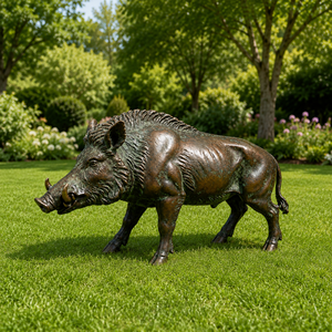 Bronze-Wildschwein-Skulptur, Feingussverfahren, Tierstatue, Lebensgroß, Geeignet für Luxuswohnungen und Städtische Außenparks - Product Image 4