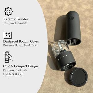 Ensemble moulin à sel et à poivre automatique rechargeable en acier inoxydable, mini et portable, pour la vente en gros d'articles de cuisine - Product Image 2