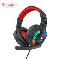 Penjualan Pabrik T-WOLF H120 Headphone Gaming Berkabel Over-Ear dengan Pembatalan Kebisingan Aktif (ANC) Headset Stereo Tahan Air dengan Mikrofon untuk PC.