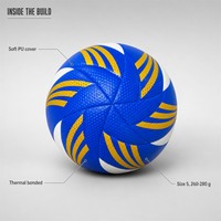 Ballon de volley-ball d'entraînement personnalisé taille 5 bleu jaune en PU souple thermocollé 260-280g avec logo OEM en gros