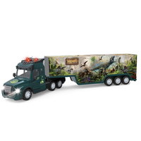Camion de transport RC Dinosaure Long 2.4G avec portes ouvrables et lumières, simulation d'ingénierie, pour intérieur et extérieur, pour enfants