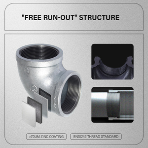 Raccords de tuyauterie en fonte ductile bitumineuse ASTM A536 FM de la marque Jianzhi avec connexion à rainure, résistants à la corrosion, classe 150 - Product Image 3