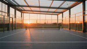 <span class=keywords><strong>Terrain</strong></span> <span class=keywords><strong>de</strong></span> sport panoramique intérieur/extérieur en verre pour pickleball, <span class=keywords><strong>padel</strong></span> et tennis avec tapis <span class=keywords><strong>de</strong></span> sol – Vente en gros - Product Image 3