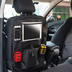 Bolsa de almacenamiento para respaldo de asiento de coche, tela Oxford negra, 4-7 bolsillos, organizadores para interior de coche - Product Image 1