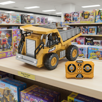AiJH 1:64 Mini camion benne RC en alliage, télécommandé, jouet de bureau, engin de chantier, chariot élévateur, jouets camions benne RC