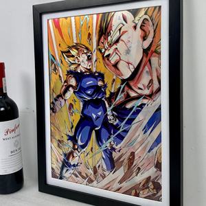 Nuevo Póster de Anime DB <span class=keywords><strong>3D</strong></span> Lenticular Art Deco <span class=keywords><strong>para</strong></span> Cumpleaños, <span class=keywords><strong>Imagen</strong></span> Cambiante de Tres Personajes, Decoración de Pared de Anime, 30x40cm - Product Image 3