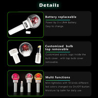 SOFFA Led 15 Baume à Lèvres Personnalisé Électrolytique Avec Glow Top Glow Stick Ball Kpop Light Stick pour Kpop