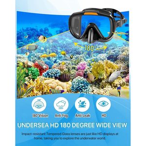 Premium vista panoramica Dry Top per lo Snorkeling per adulti Anti-appannamento Anti-perdite in Silicone maschera subacquea Set per Snorkeling 4-in-1 per gli uomini - Product Image 6