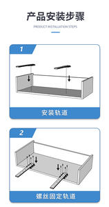 Vitrina Oculta para Joyería con Rieles de Amortiguación Invisibles de Acero Laminado en Frío, Montaje Inferior, Extraíbles para Cocina, Comedor y Exteriores - Product Image 5