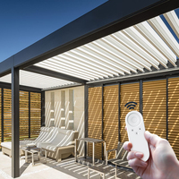 Pare-soleil rétractable en aluminium de haute qualité persienne bioclimatique Pergola motorisée télécommande étanche véranda Nature
