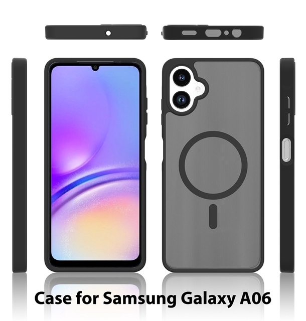 Luxury Translucent Mobile Phone Case with Magnetic Ring Skin Feeling for Samsung Galaxy A06 5G Case Custom Phone Cover